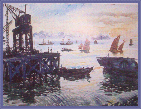 Hincz Gyula - Kikötő (49 x 64 cm.)