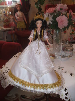 Sissi, Erzsébet Királyné, 15, magyaros, udvari díszruha, baba, 