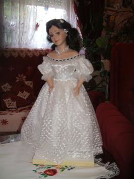 Sissi, Erzsébet Királyné, 2, csillagruha, baba, porcelán, 