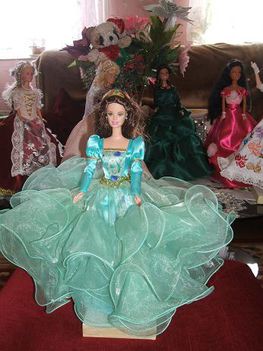 Sissi, Erzsébet Királyné, 2, zöld báli, baba, barbie, 