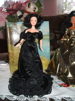 Sissi, Erzsébet Királyné, 5, fekete báli, baba, barbie, 