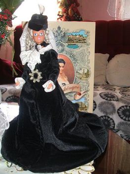 Sissi, Erzsébet Királyné, 6, fekete bársony, baba, barbie, 