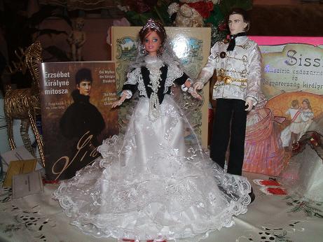Sissi, Erzsébet Királyné, 8, koronázási ruha, baba, barbie, 