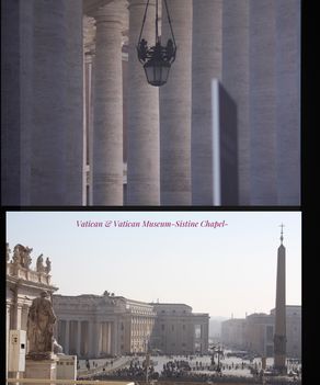 Szent Péter tér Gian Lorenzo Bernini  284oszlop 20m magas, Obeliszk napóra is körben a térrel