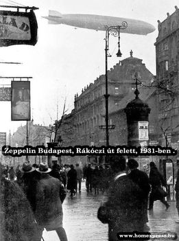Zeppelin-Budapest-Rákóczi-út-felett-1931-ben-homexpress