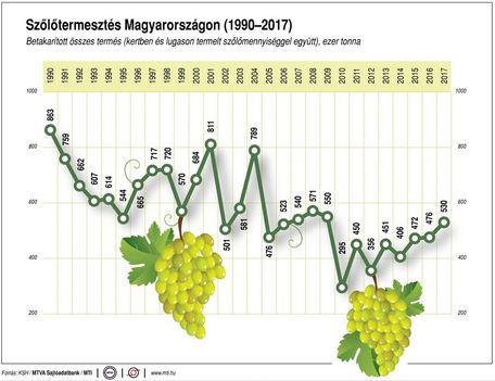 Szőlőtermesztés 1990-2017