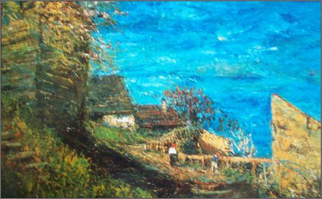 Mednyánszky László - Tavasz a Tabánban (42 x 63 cm.)