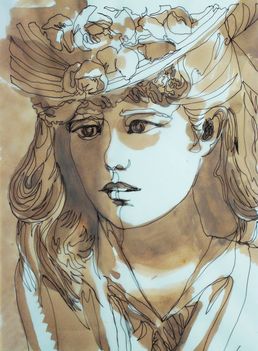 Rodin nyomán: Fiatal lány virágos kalapban 
