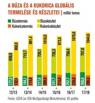 Búza, kukorica készlet