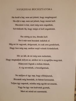 Ovis versek, búcsúztatóra 2