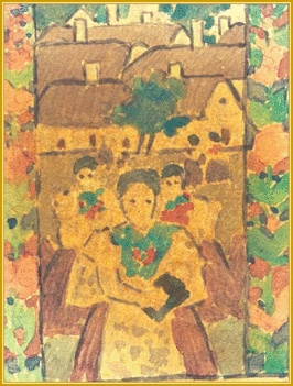 Vaszary János - Szőnyegterv  (9,3 x 7,5 cm.)
