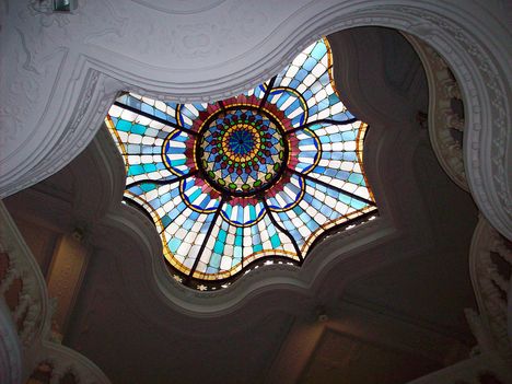 97.Magyarország - Budapest - Ipartörténeti Múzeum , központi világító ablaka (12)
