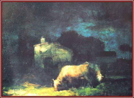 Boross Géza - Legelésző tehenek (60x80 cm.)