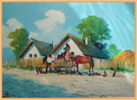 Németh György - Pihenő lovak (13x18 cm.)