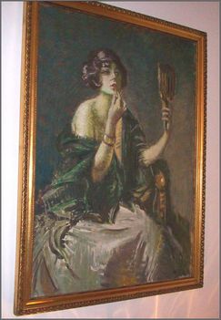 Márk Lajos - Tükröt tartó hölgy. ( ~ 80x60 cm.)
