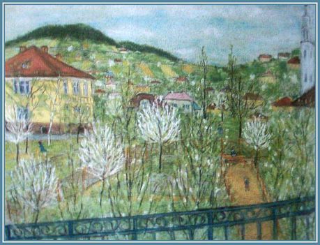 Révész István - Guggahegy tavasszal (6,5 x 56,5 cm.)