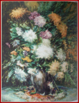 Boldizsár István - Krizantémok (63x51 cm.)