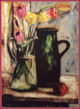 Ezüst György - Tulipános csendélet (64x44,5 cm.)