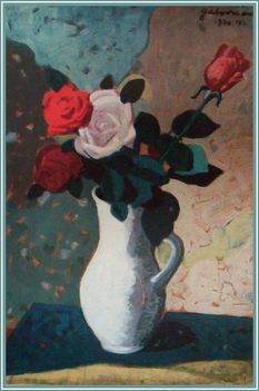 Gábor Móricz - Rózsák fehér kancsóban (50x34,5 cm.)