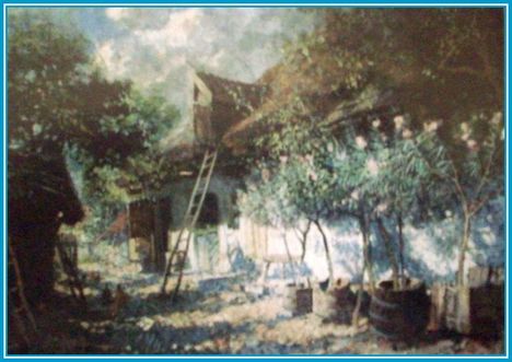Ujváry Ferenc - Leanderes udvar (60x80 cm.)