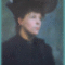Katona Nándor - Nő kalapban (60x50 cm.)