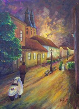 Kései vendég, 40x30 cm, vászon