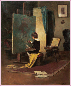 Komáromi Kacz Endre - Festőinas (68x55 cm.)