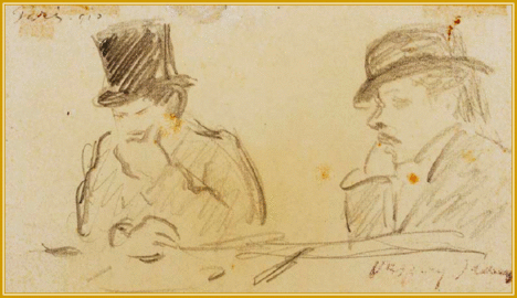 Vaszary János - Cilinderes Úr (10,5x17,5 cm.)