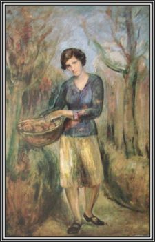 Kernstok Károly - Almát szedő leány (72,5x49 cm.)