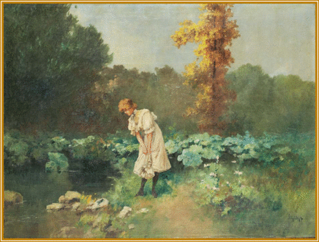 Neogrády Antal - Lány a pataknál (70x100 cm.)