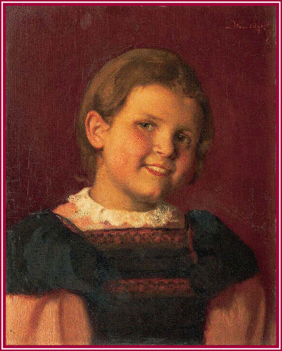 Skuteczky Döme - Kisleány portré (~60x75 cm.)