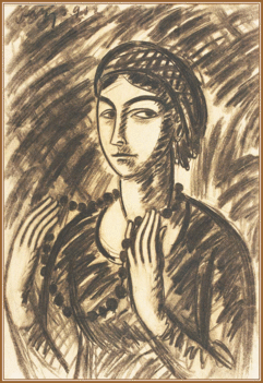 Vaszary János - Hölgy gyöngysorral (55x38 cm.)