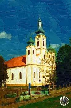 A szanyi római katolikus templom (nyár)
