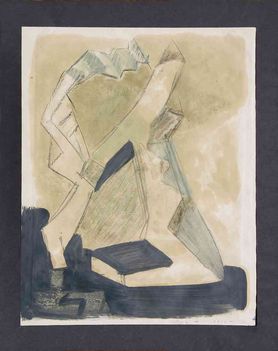 372 - Mózes Katalin - Szélén, 1994. 42x34cm - Vegyes technika 4-18-1386