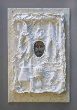450 - Péreli Zsuzsa - Ezermester Ikon, 1999. 39x26cm - Merített papír 4-19-1465