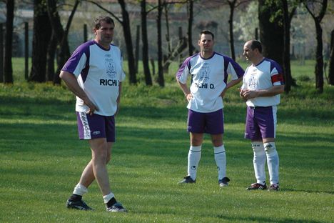 Varga István, Töreki Gyula és a csapatkapitány Kiss Zsolt a mérkőzés előtt.