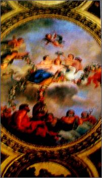 144. Franciaoszág - Versailles, a Királyi palota termeinek mennyezeti freskói (2)