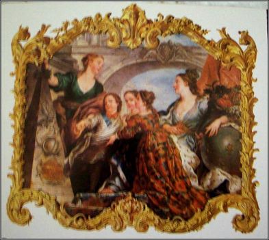 150. Franciaország – Versailles, a Királyi palota termeinek falfestményei, kárpitjai (8)
