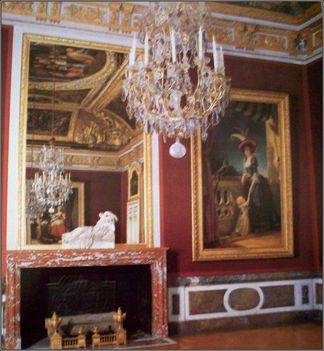 151. Franciaország – Versailles, a Királyi palota termeinek fali festményei, kárpitjai (7)