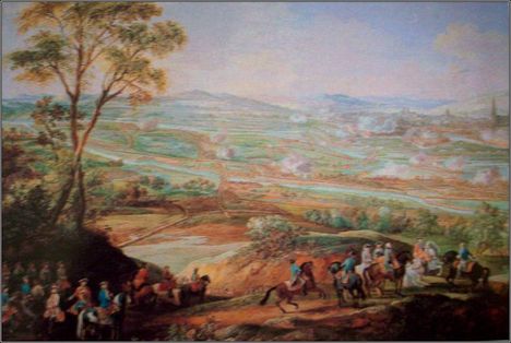 152.Franciaország – Versailles, a Királyi palota termeinek falfestményei, kárpitjai (6)