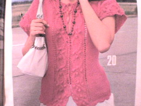 kötött rózsaszín nyári pulóver