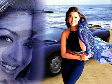 Aishwaria Rai   & Blue Car