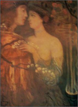 Gulácsi Lajos - Varázslat.( A varázsló kertje, 86x63 cm.)