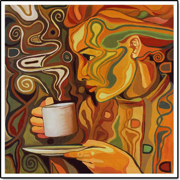 Kávé festményen