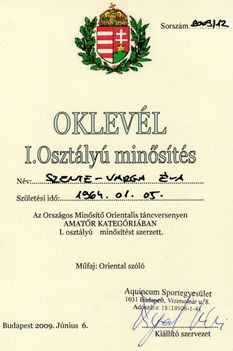 Minősítő Oklevél 2009. 06. 06.