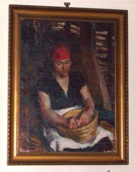 Koszta Józsefnek tulajdonított - Borsófejtő. (50x75 cm.)