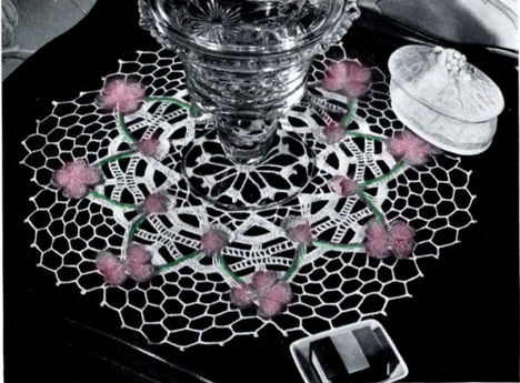 pink cover doily