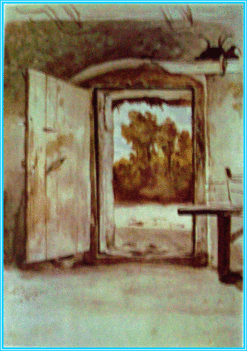 Valentiny János - Nyitott ajtó. (148x145 cm.)