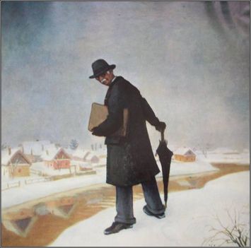 Fényes Adolf - Öreg festő a téli tájban. (80x84cm.)