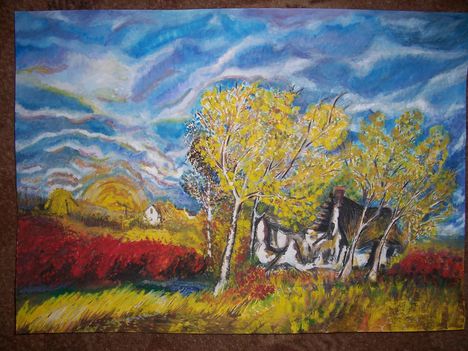 őszi táj Dominika festménye